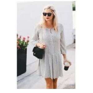 Club Monaco Monochrome Geometric shirt dress Sz 2 100% silk